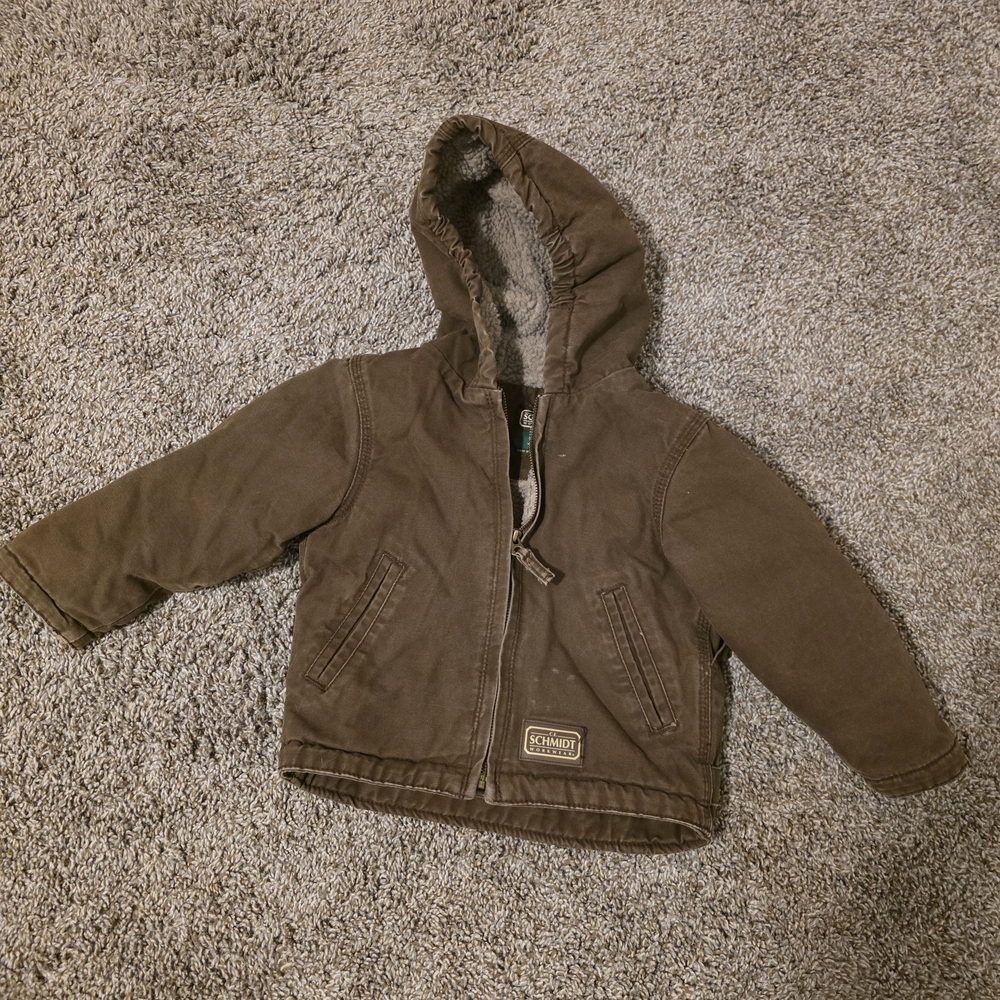 Brown Sherpa-Lined Kids Jacket
